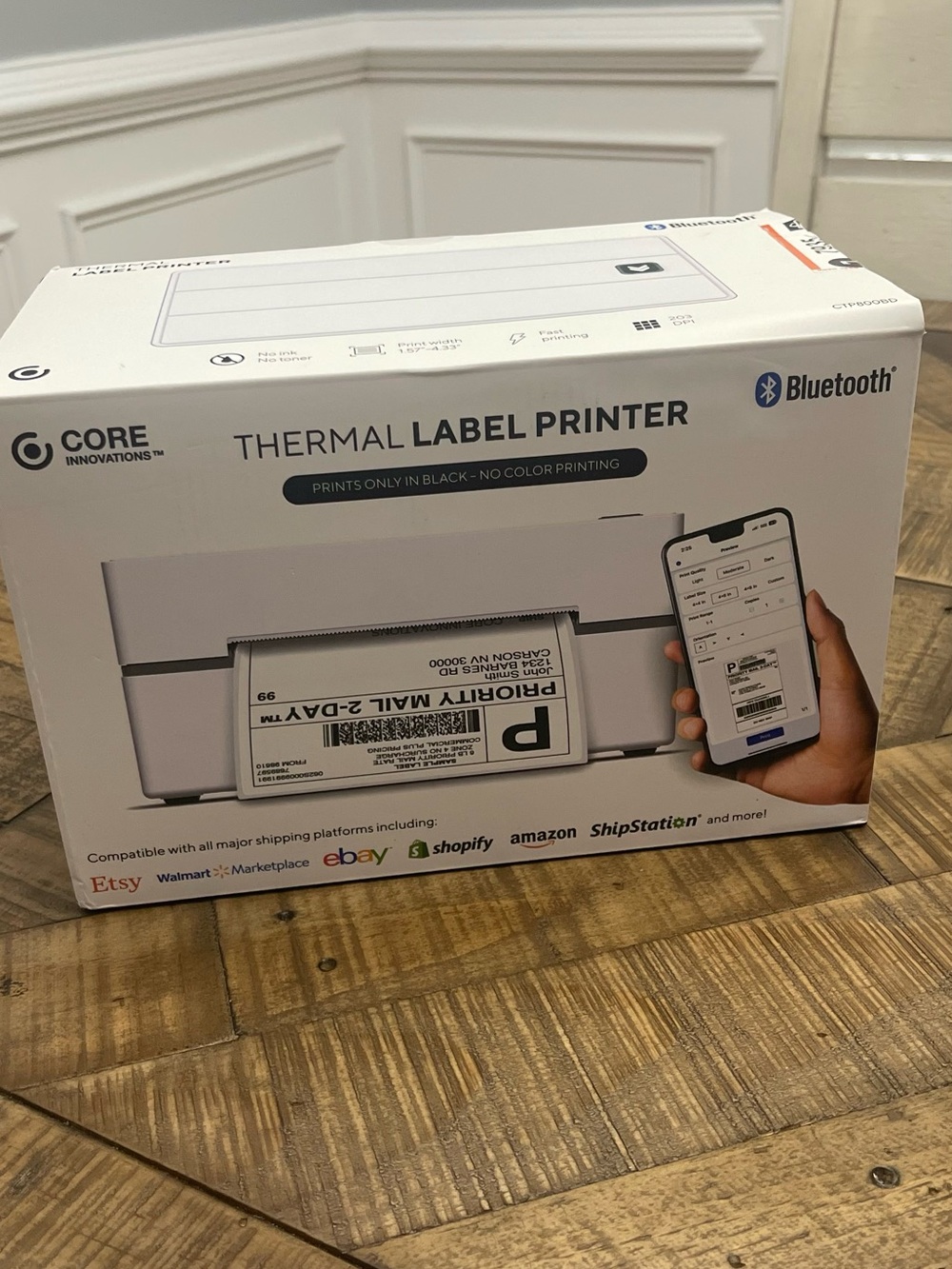 Thermal Label Printer with Bluetooth - White